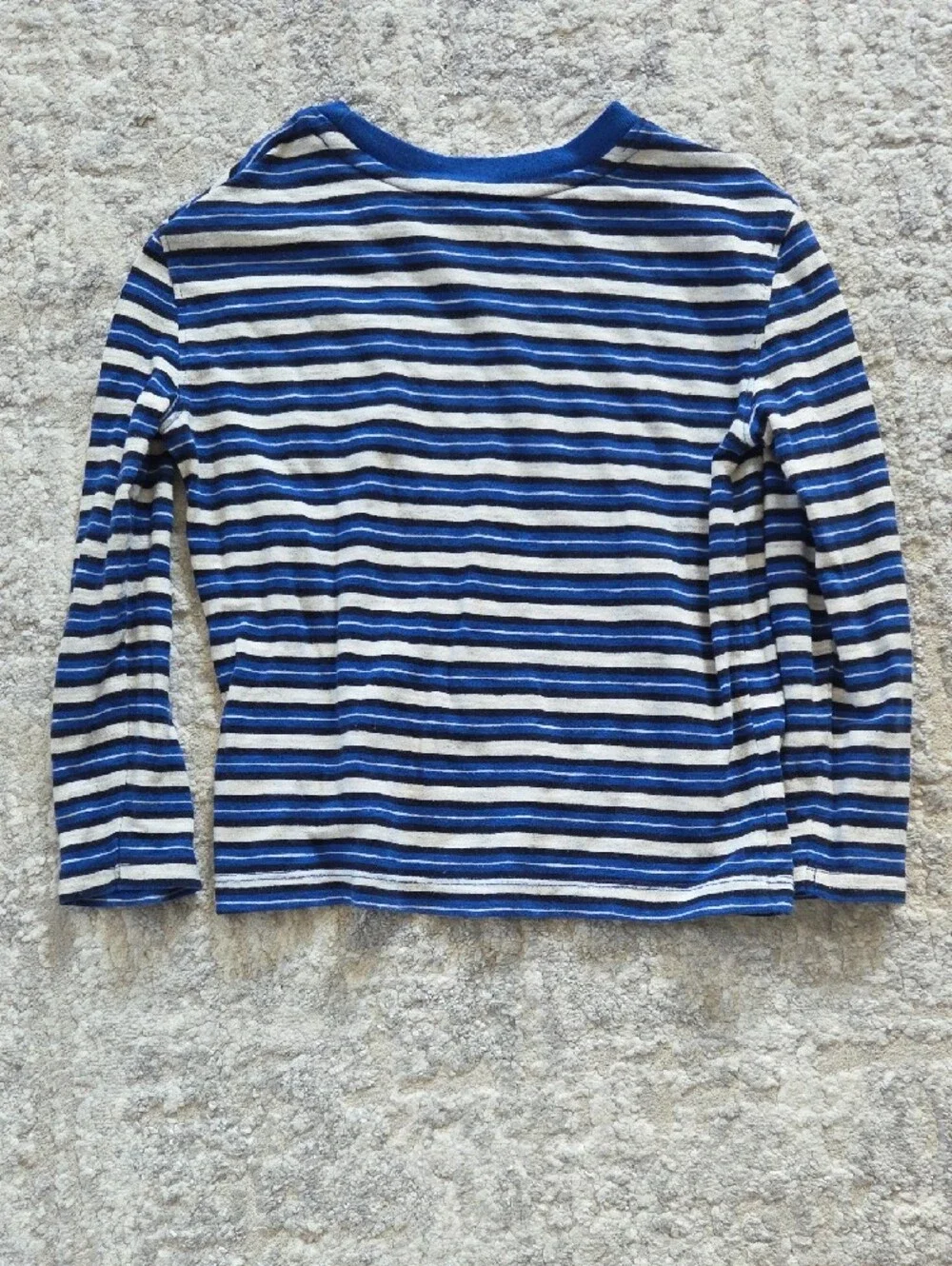 Old Navy Long-Sleeve Blue & White Striped Pocket Tee Size 5T